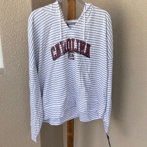 Fanatics White and Gray Striped Hoodie